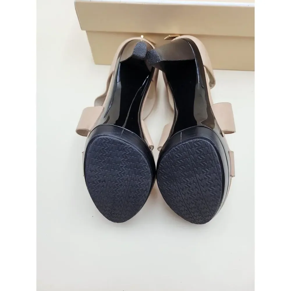 Michael Kors Elena Women's Sandals 7.5M Nude Original Box Included Leather
